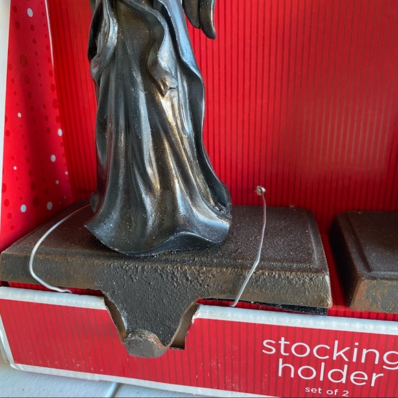 Angel Christmas Stocking Holder Set of Two (2) Bronze Color - Picture 9 of 13
